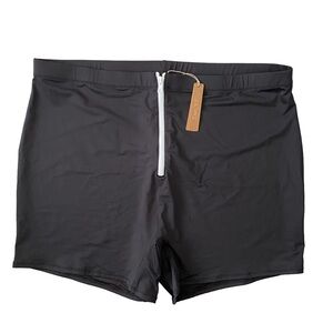 Skims Sporty Zipper Swim Short Onyx Plus Size 4X